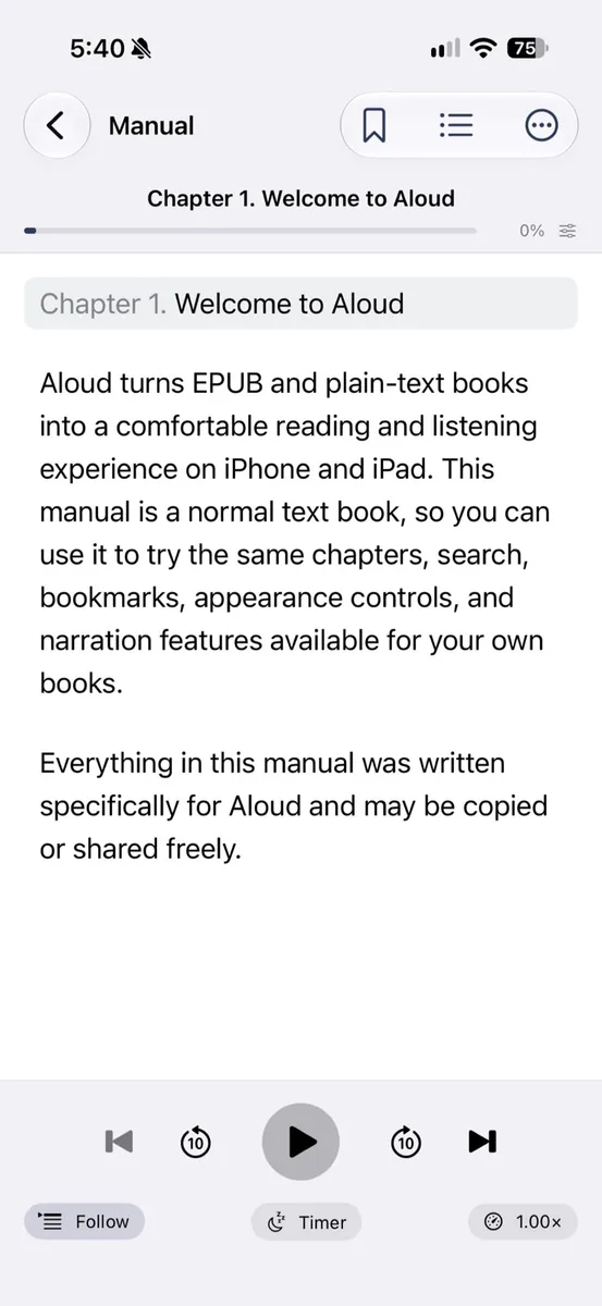 Aloud App Store 공개 화면 2