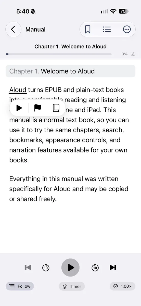 Aloud App Store 공개 화면 3