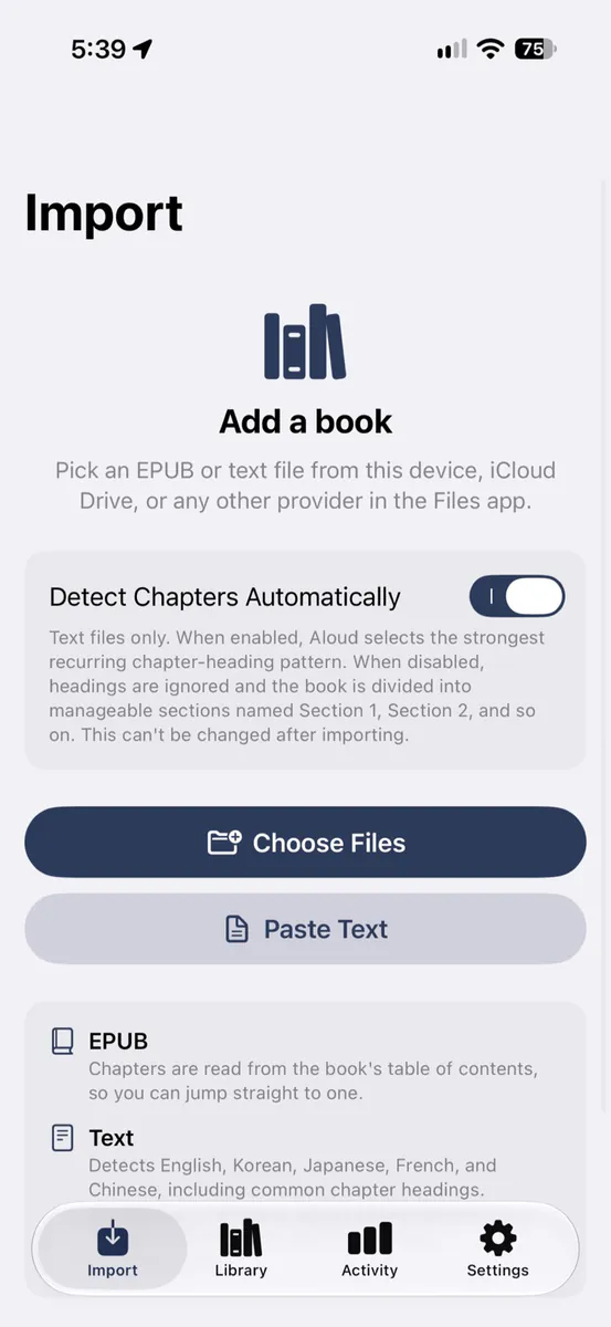 Aloud App Store 공개 화면 4