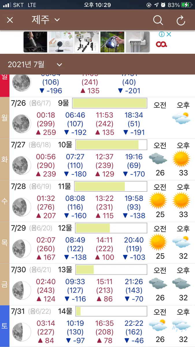 물때와날씨-조석예보, 바다날씨의 똑똑한 해석 App Store 공개 화면 3