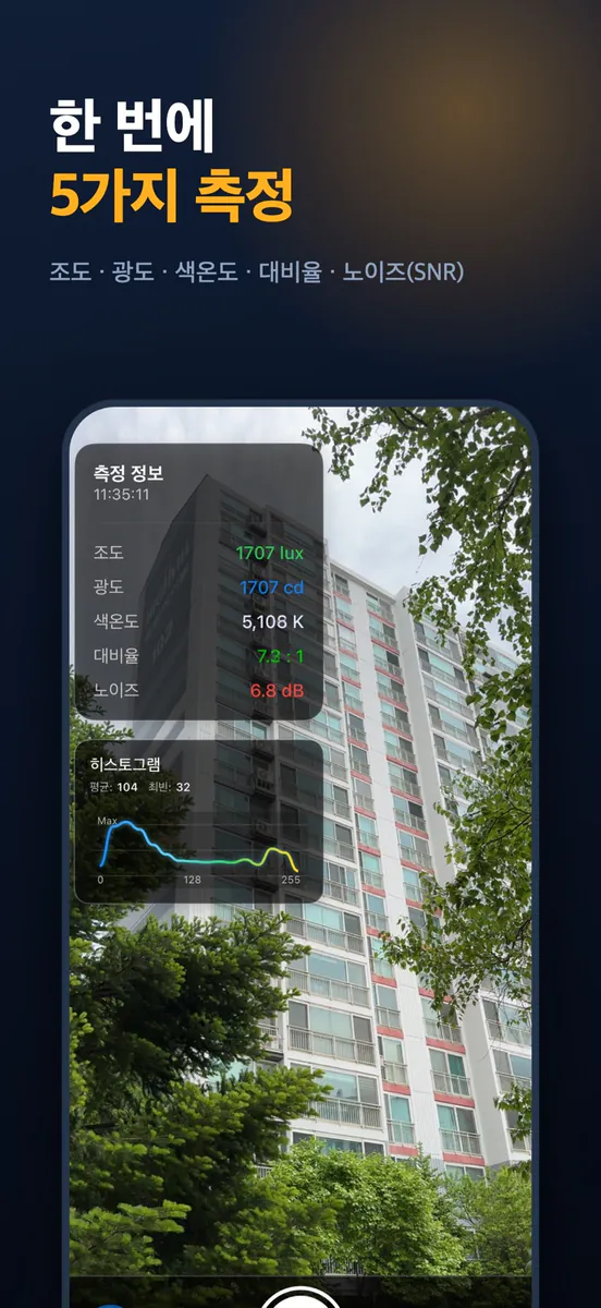 LightScope - 조도계·노출계 App Store 공개 화면 3