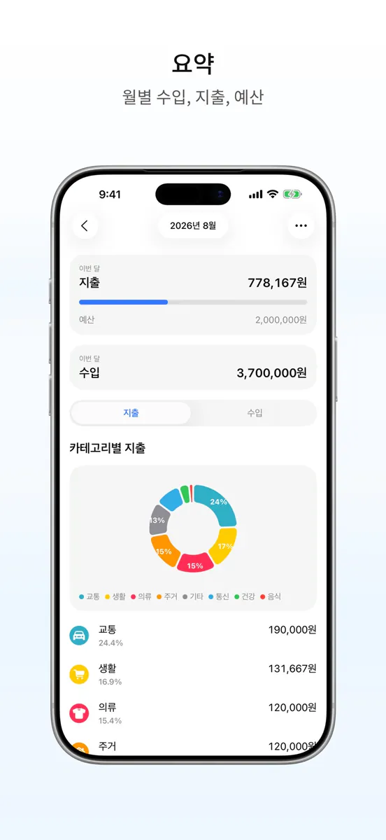 플로우 가계부 App Store 공개 화면 2