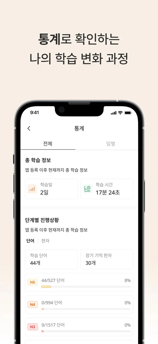 JLPT Plus: 일본어 단어 공부 App Store 공개 화면 4