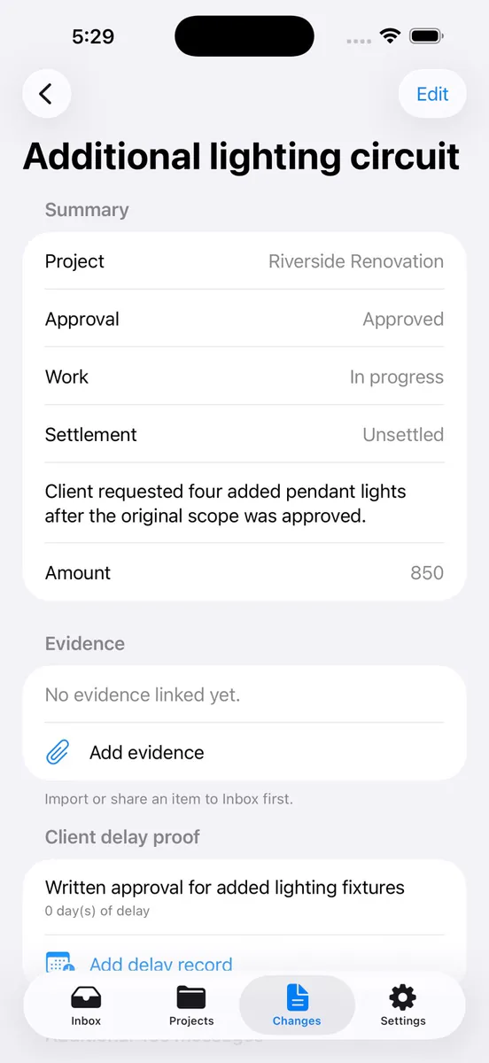 추가 작업 기록 App Store 공개 화면 3