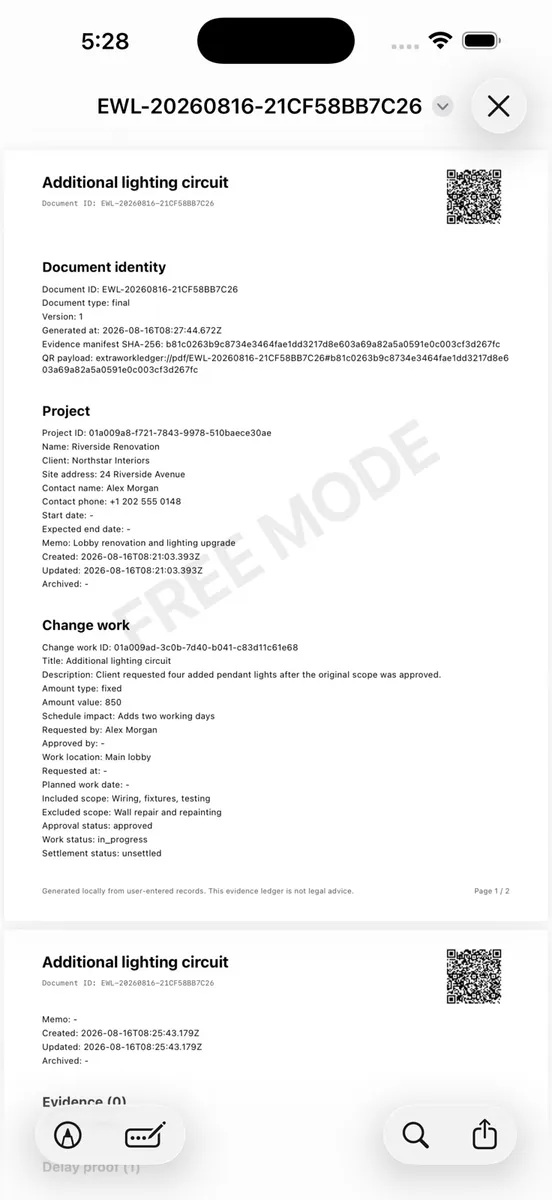 추가 작업 기록 App Store 공개 화면 5