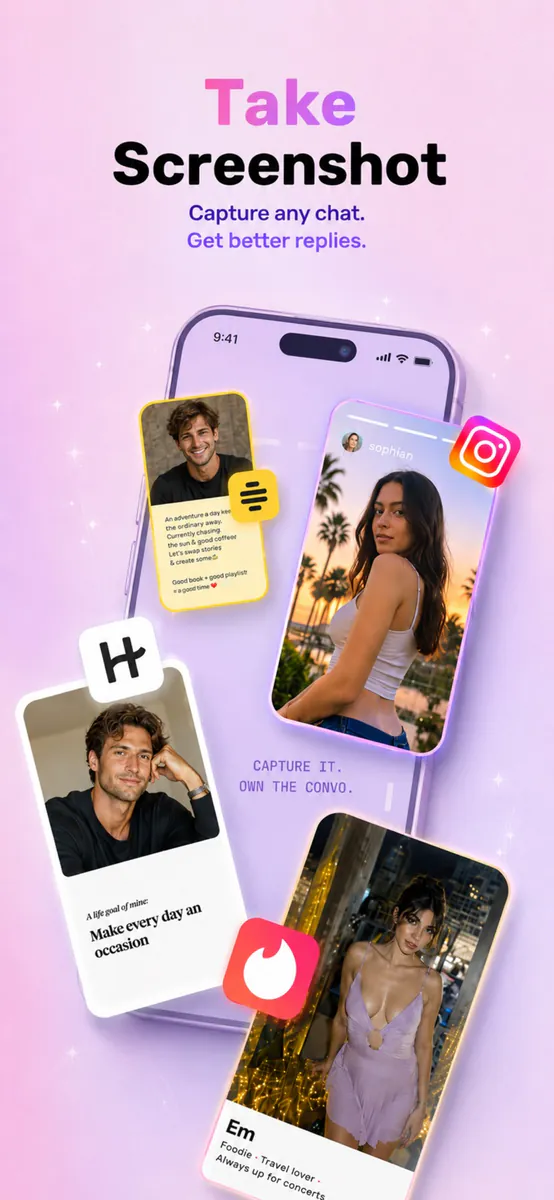 FlirtCue: AI 연애 답장·채팅 분석 대화 코치 App Store 공개 화면 1