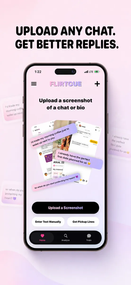 FlirtCue: AI 연애 답장·채팅 분석 대화 코치 App Store 공개 화면 2