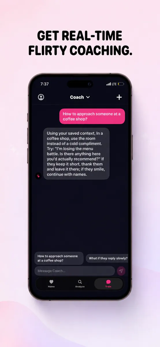 FlirtCue: AI 연애 답장·채팅 분석 대화 코치 App Store 공개 화면 5