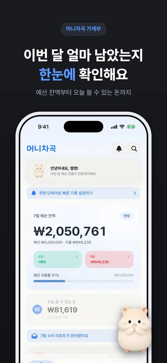 머니차곡 : 똑똑한 가계부 App Store 공개 화면 2