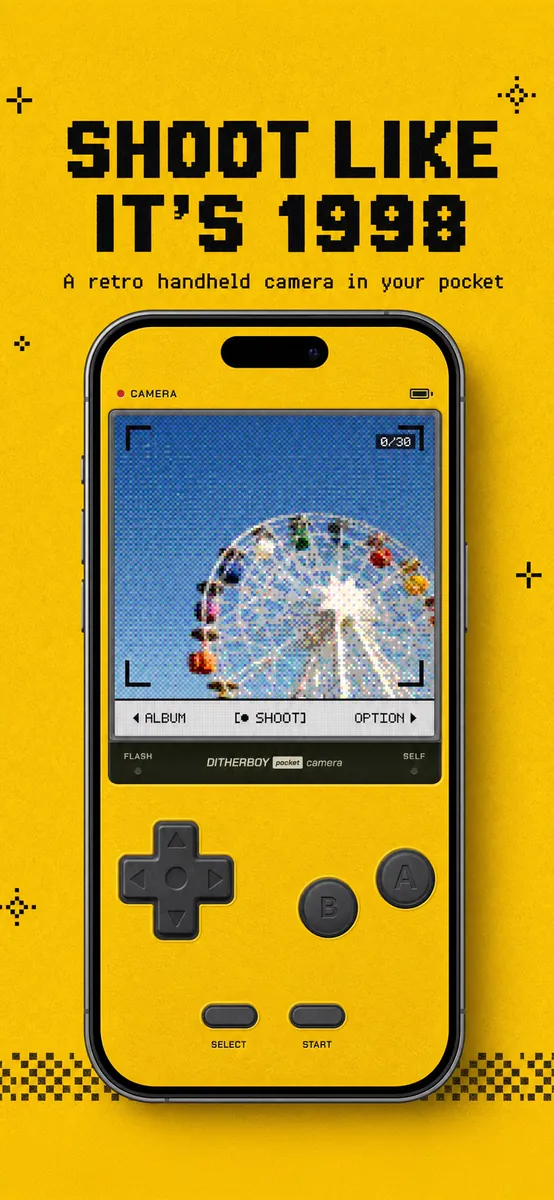DitherBoy - 레트로 도트 카메라 App Store 공개 화면 1
