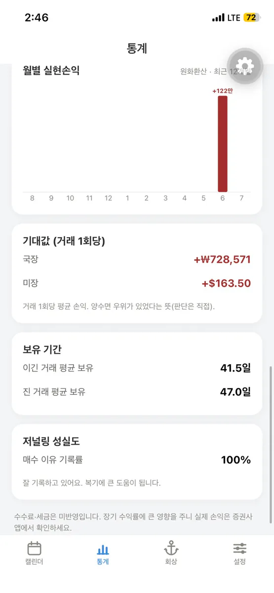 Kalman: 주식 투자 매매 일지 App Store 공개 화면 4