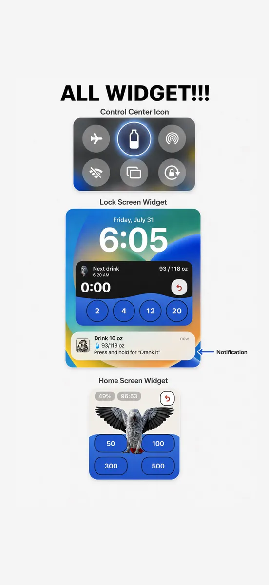 물을 마시는 새 App Store 공개 화면 2