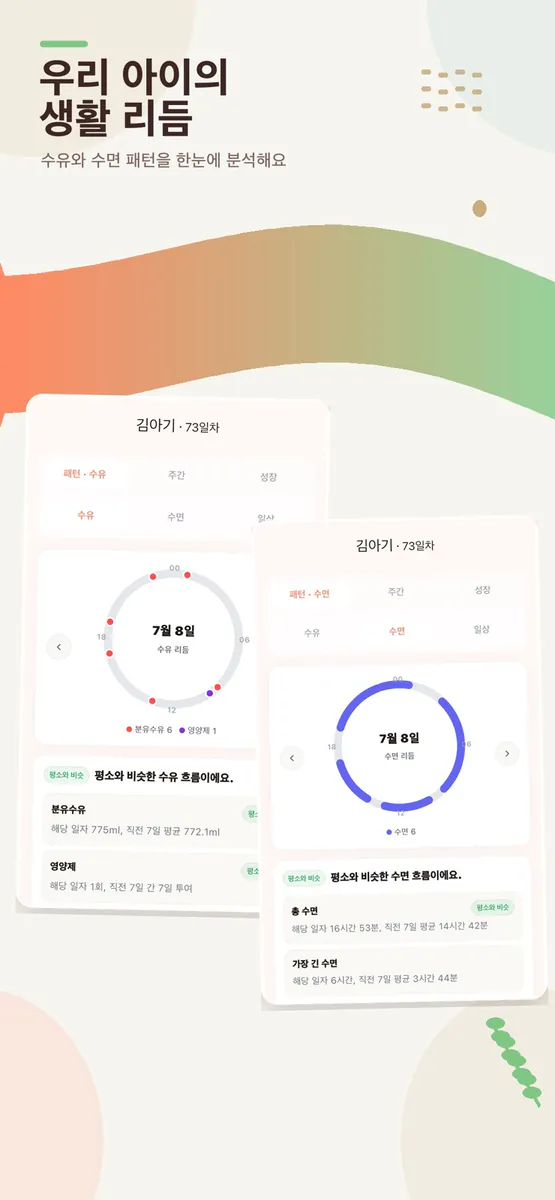 와와 - wahwah 육아·수유·수면 아기 기록 App Store 공개 화면 4