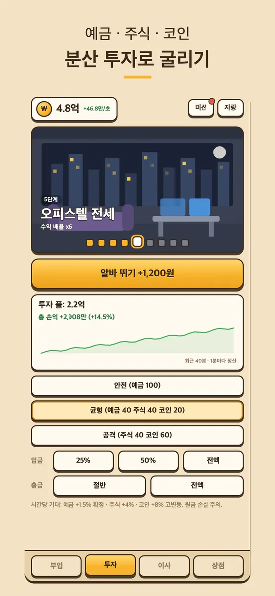 전세탈출 키우기 App Store 공개 화면 3