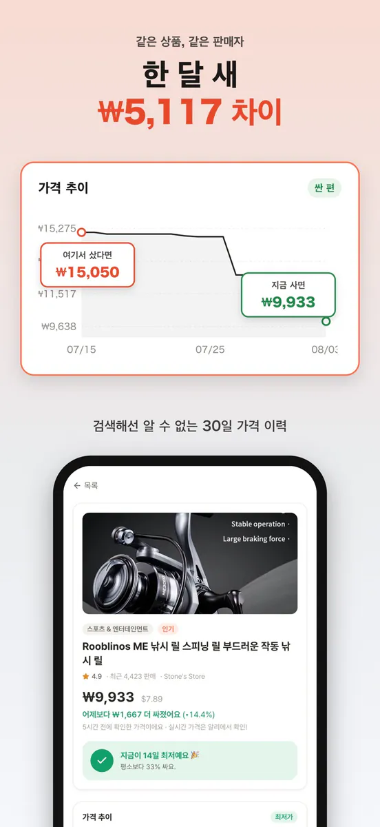 DailyPrice - 알리 최저가 알림 App Store 공개 화면 3