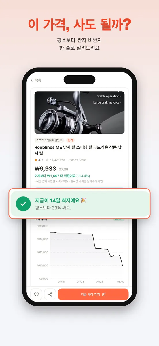 DailyPrice - 알리 최저가 알림 App Store 공개 화면 4