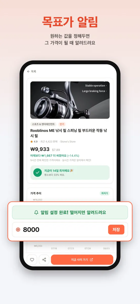DailyPrice - 알리 최저가 알림 App Store 공개 화면 5