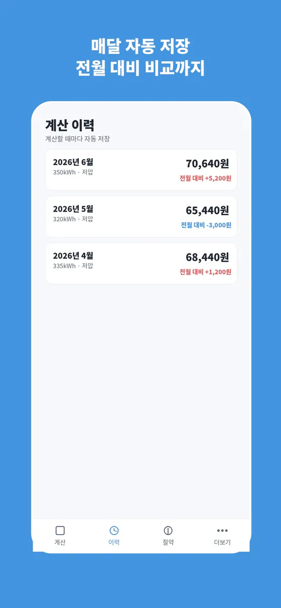 전기요금 계산기 - 우리집 전기세 App Store 공개 화면 2