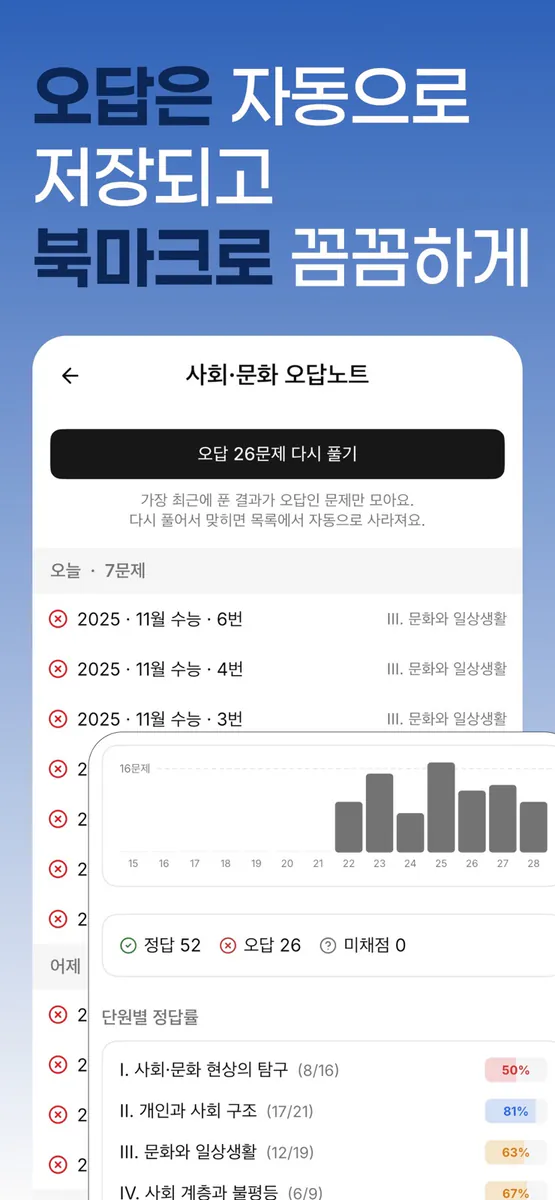 사탐기출 단원별 학습 | 10개년 App Store 공개 화면 3