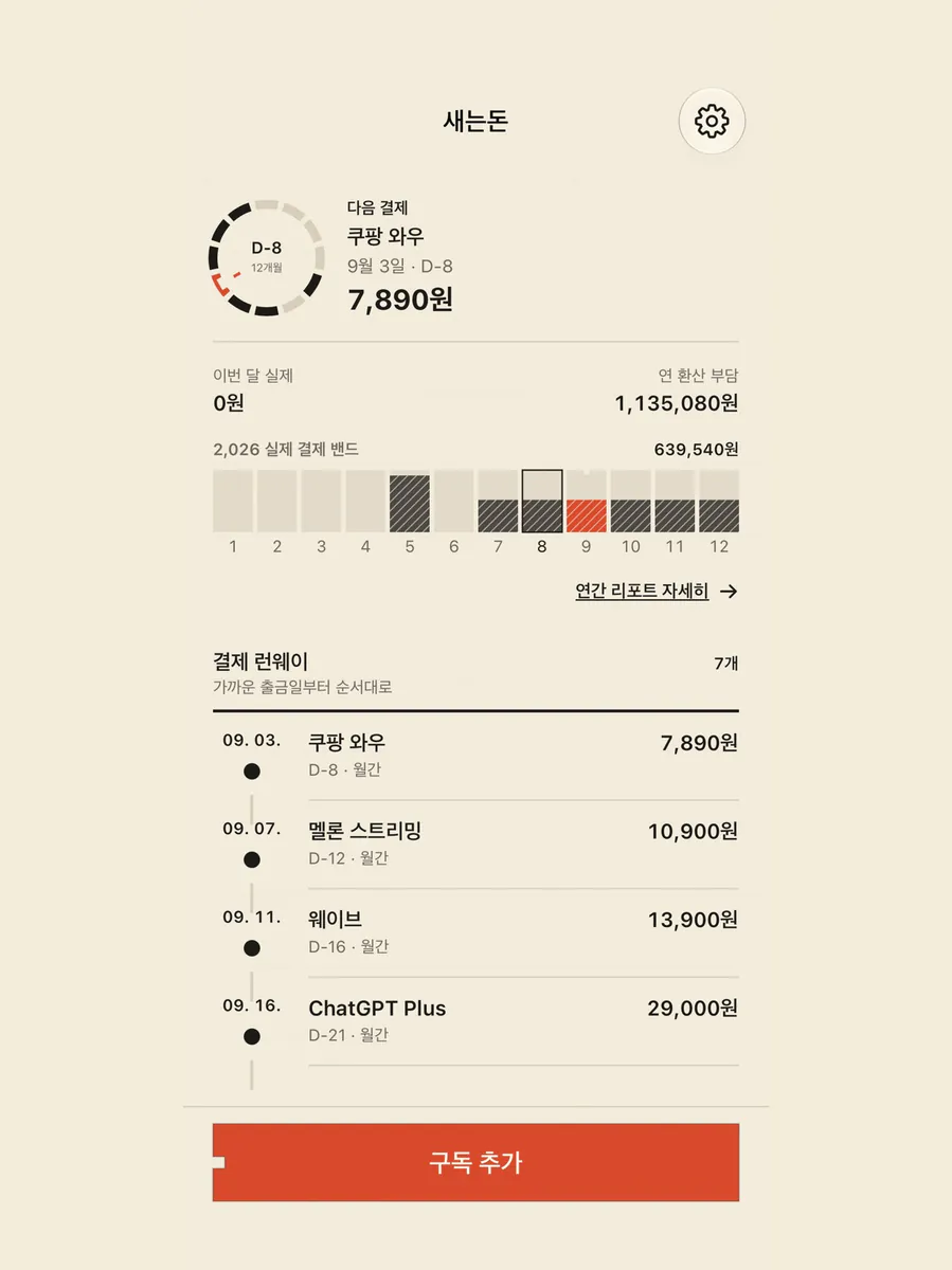 새는돈 - 구독 관리 고정지출 App Store 공개 화면 4