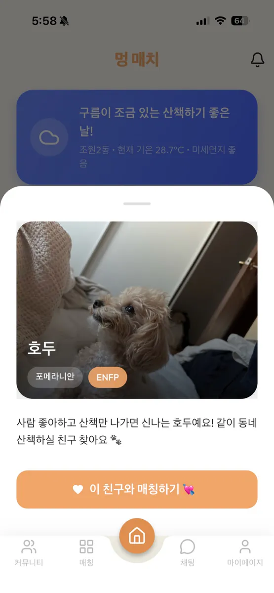 멍매치 - 반려견 산책 친구 찾기 App Store 공개 화면 2