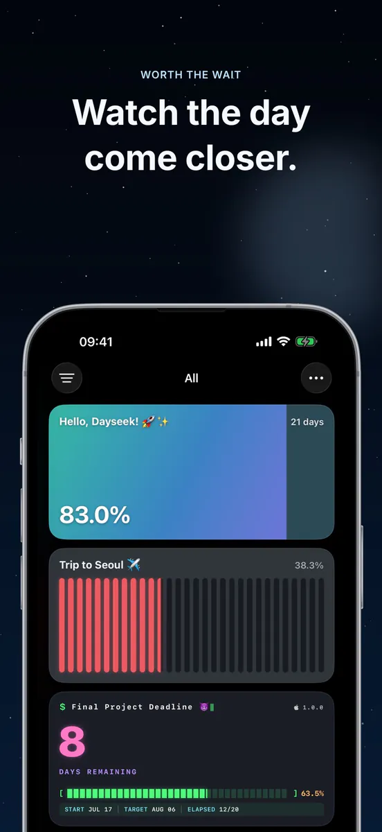 Dayseek - 디데이 카운트다운 위젯 App Store 공개 화면 1