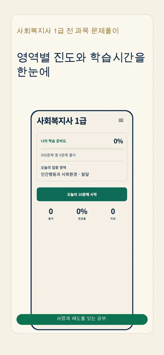 사회복지사 1급 전 과목 문제풀이 App Store 공개 화면 2