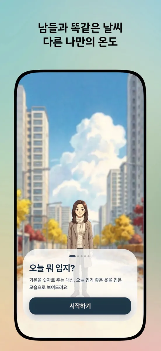 날씨양 - 캐릭터 옷차림 위젯 미세먼지 해외날씨 App Store 공개 화면 3