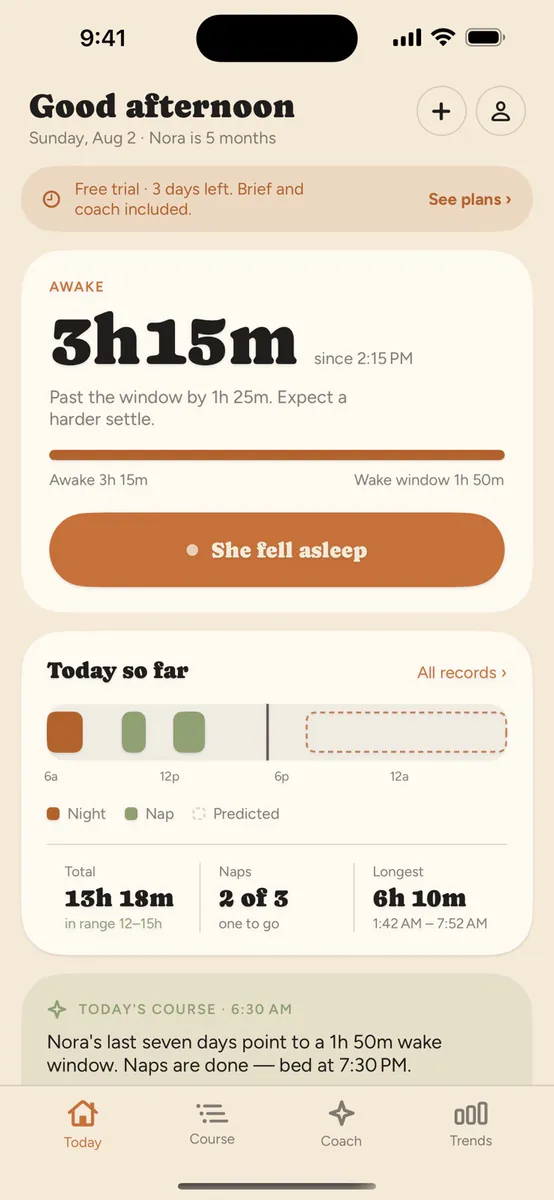 Baby Lodestar: Sleep Schedule App Store 공개 화면 1