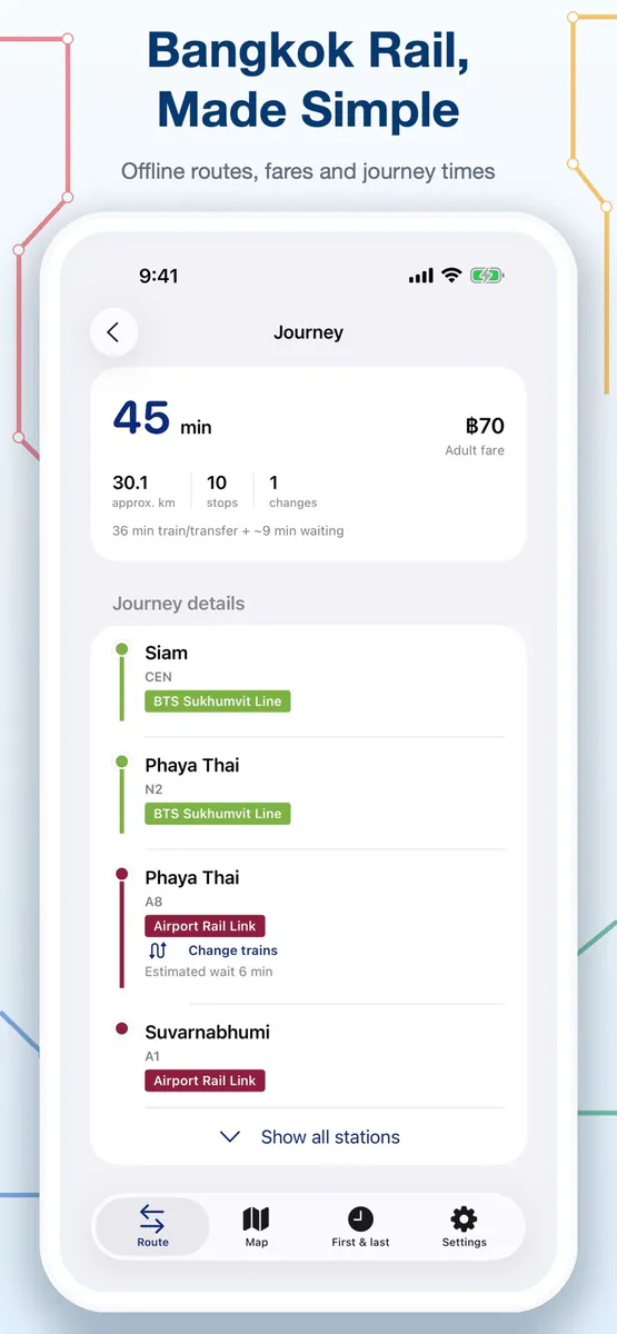 Bangkok BTS MRT Offline App Store 공개 화면 1