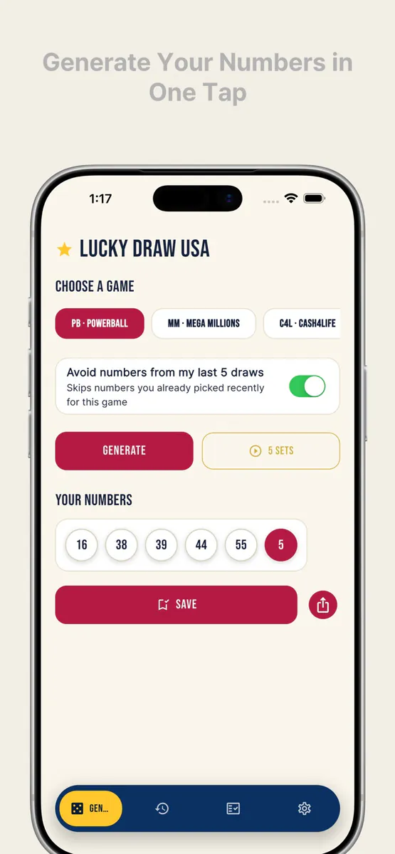 Bog: Lottery Number Generator App Store 공개 화면 1