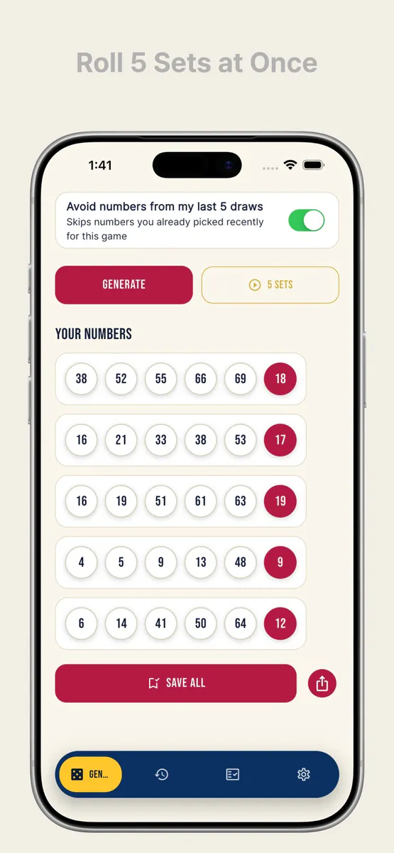 Bog: Lottery Number Generator App Store 공개 화면 2