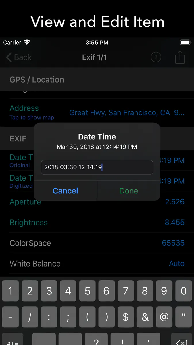 EXIF Tool - 메타데이타 툴 App Store 공개 화면 3