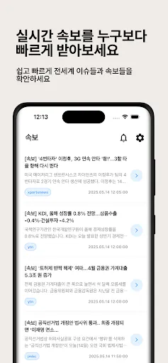 뉴스핀 - 관심 키워드 뉴스만 쏙! 실시간 속보 알림 Google Play 공개 화면 4